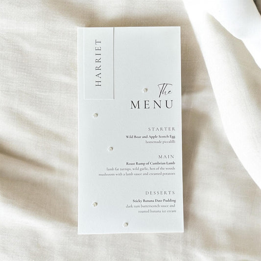 Wedding Menu Cards, Wedding Menu, Pearl Wedding Menu, Wedding Name Cards