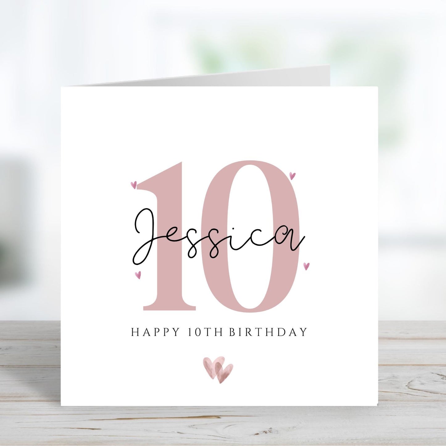 10th Birthday Card, Girls Name Birthday Card