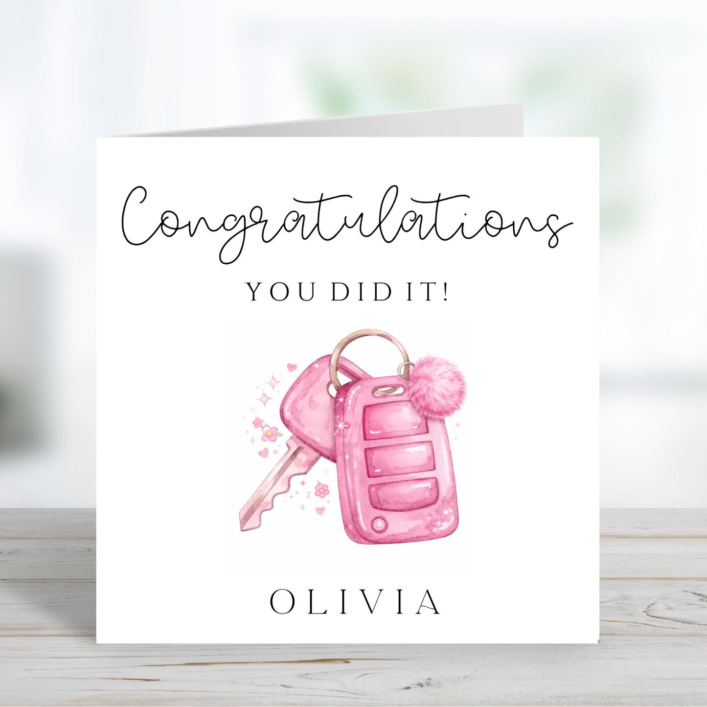 Congratulations Driving Test Card Personalised, Passed Driving Test Card