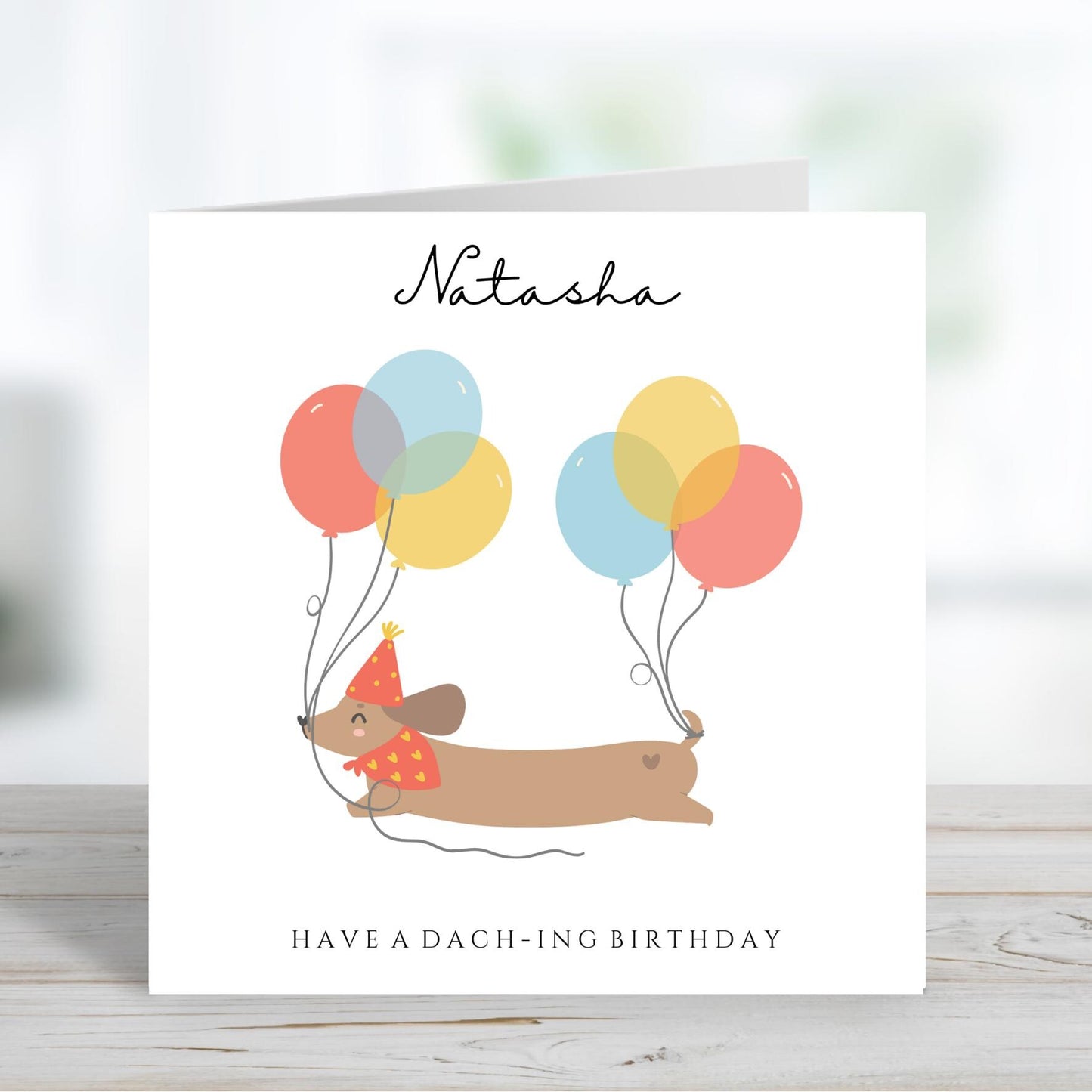 Dachshund Birthday Card, Sausage Dog Birthday Card, Personalised Card