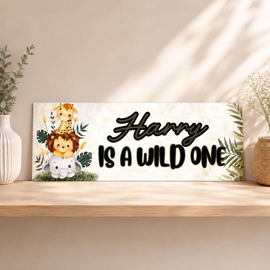 Personalised 1st birthday banner, Wild one birthday banner
