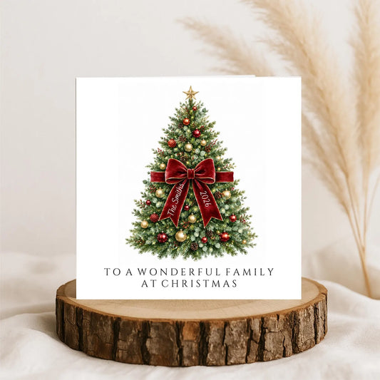 Personalised Family Christmas Card, Christmas Tree Card