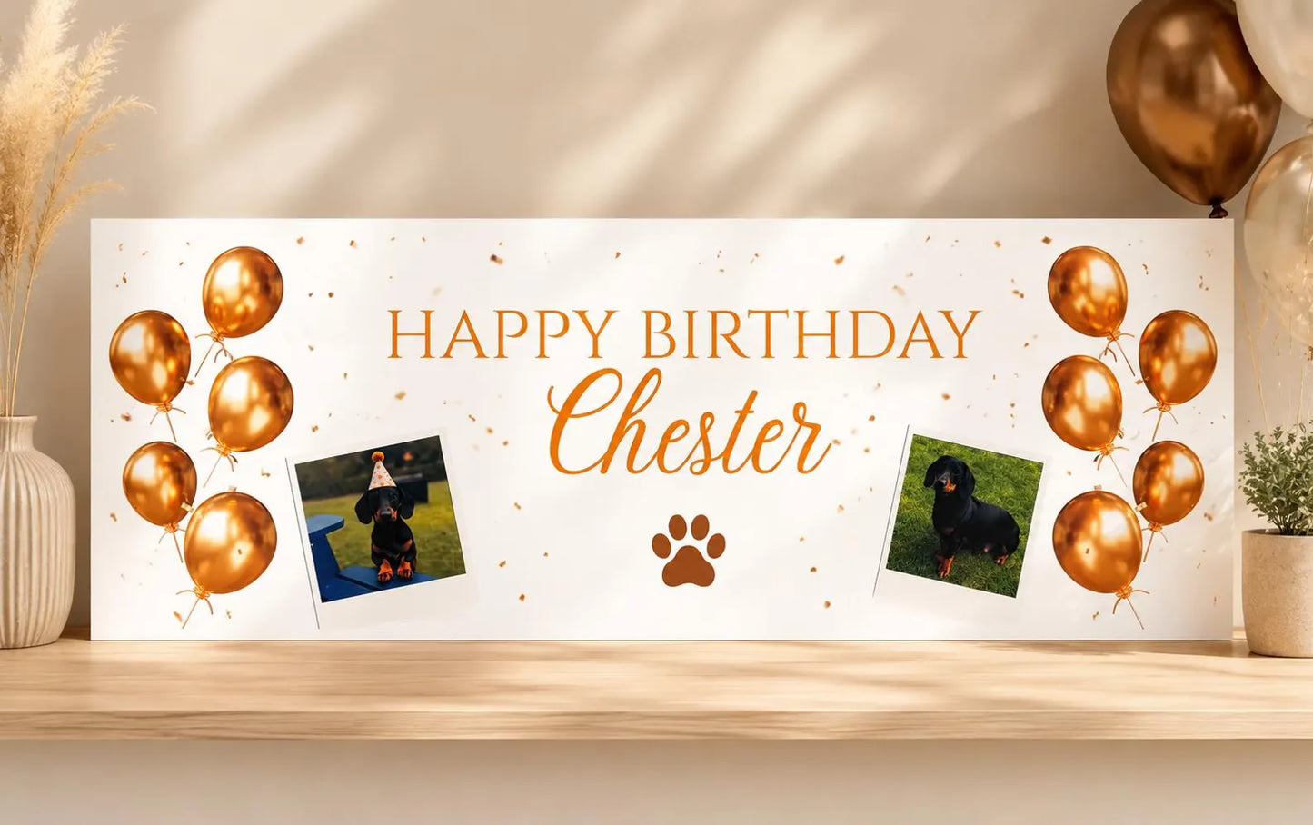 Personalised Dog birthday banner, Pet birthday banner