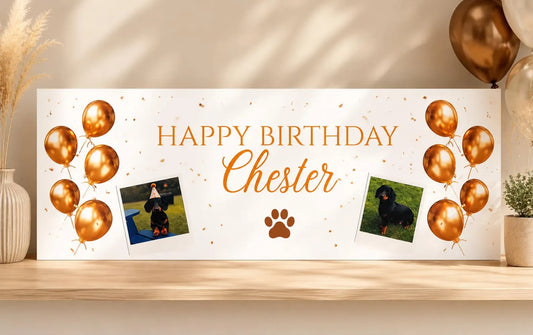Personalised Dog birthday banner, Pet birthday banner