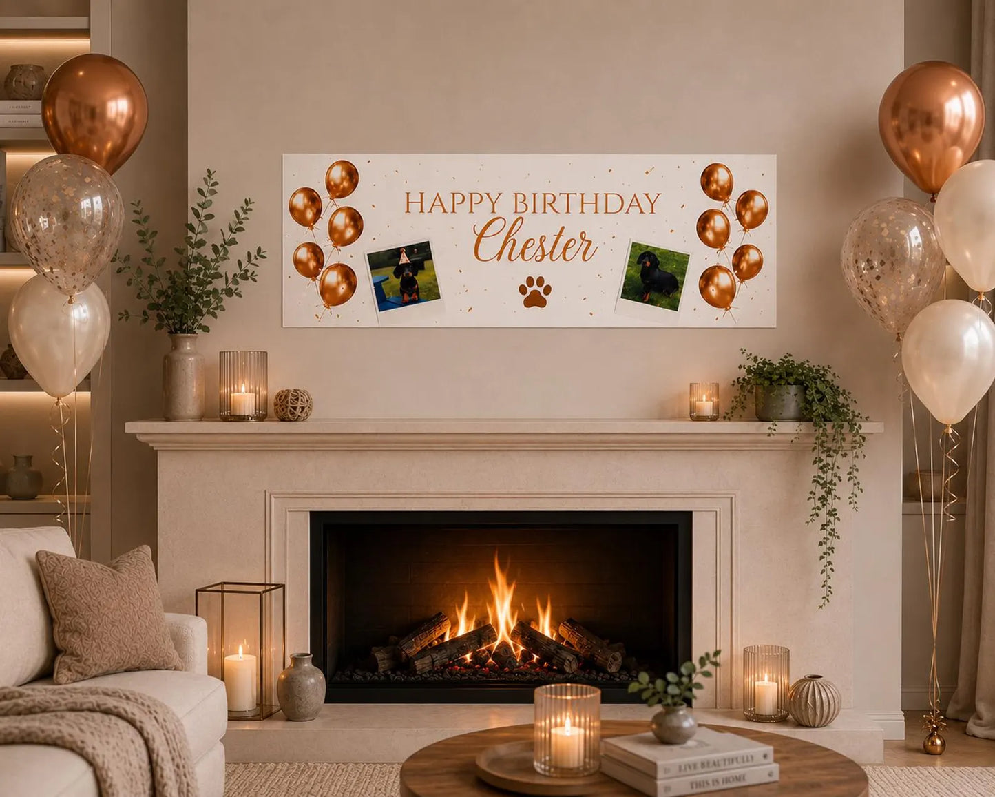 Personalised Dog birthday banner, Pet birthday banner